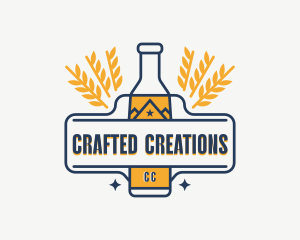 Wheat Beer Bottle logo design