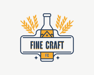 Wheat Beer Bottle logo design