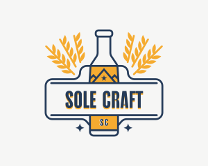 Wheat Beer Bottle logo design