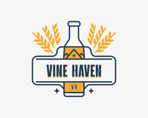 Wheat Beer Bottle logo design