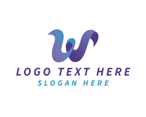 Script Gradient Letter W Logo