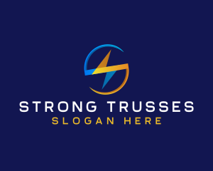 Lightning Thunder Bolt Letter S logo design