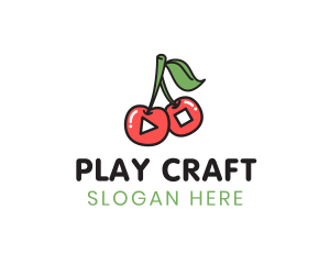 Cherry Play Pause Button logo design