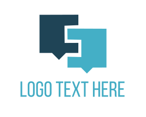 Collaboration - Blue Speech Bubble logo design