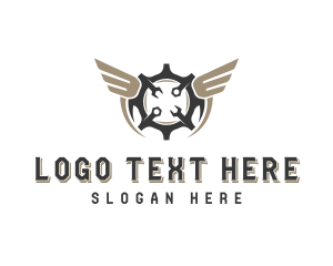 Winged - Gear Industrial Tools logo design