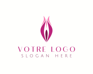 Erotic - Vagina Labia Flower logo design