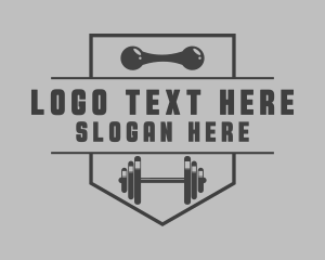 Bench Press - Gym Barbell Trainer logo design