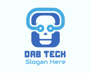 Blue Tech Skull  logo design