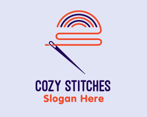 Rainbow Needle Thread logo design