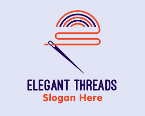 Rainbow Needle Thread logo design