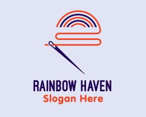 Rainbow Needle Thread logo design