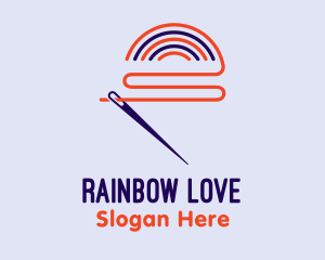 Rainbow Needle Thread logo design