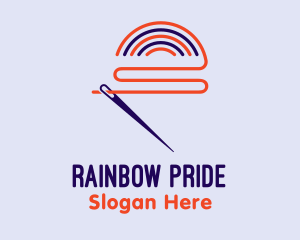 Rainbow Needle Thread logo design