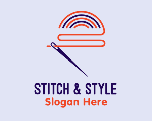 Rainbow Needle Thread logo design