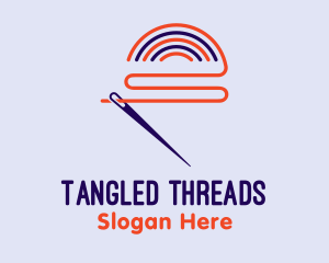 Rainbow Needle Thread logo design