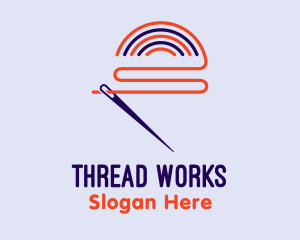 Rainbow Needle Thread logo design