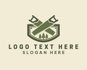 Logger - Saw Pine Tree Cutter logo design