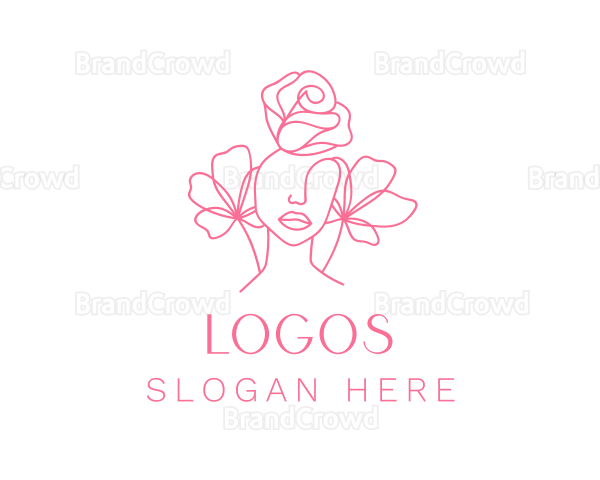 Pink Floral Girl Logo