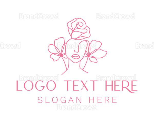 Pink Floral Girl Logo