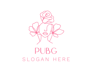 Pink Floral Girl  Logo