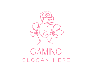 Pink Floral Girl  Logo