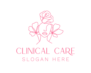 Pink Floral Girl  logo design