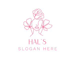 Facial - Pink Floral Girl logo design