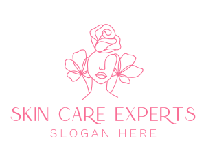 Pink Floral Girl  logo design