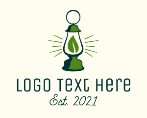 Vegetarian - Organic Camping  Lamp logo design