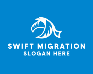 Migration - Albatross Bird Flying logo design