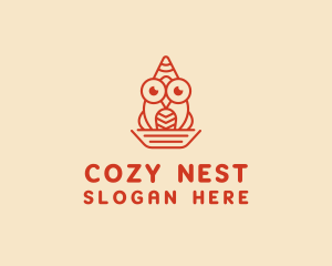 Nest - Wildlife Party Owl logo design