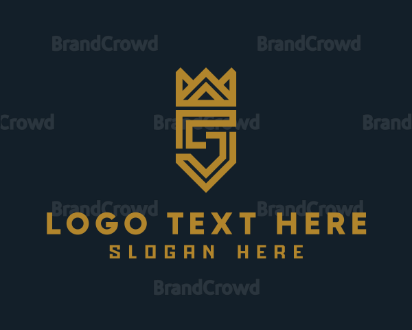 Gold Crown Letter G Logo