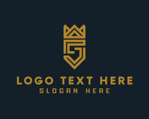 Queen - Gold Crown Letter G logo design