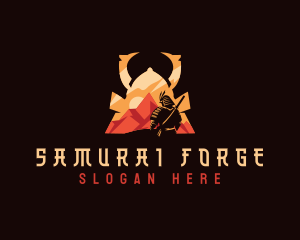 Helmet Samurai Warrior logo design