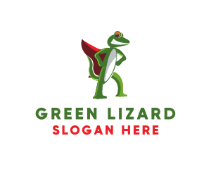 Iguana - Hero Cape Gecko logo design