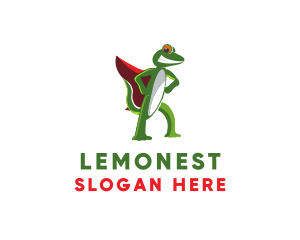 Lizard - Hero Cape Gecko logo design
