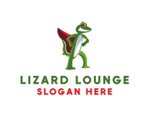 Lizard - Hero Cape Gecko logo design