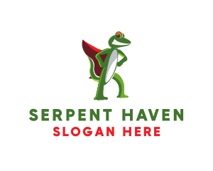 Reptile - Hero Cape Gecko logo design