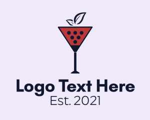 Martini - Wine Glass Cocktail logo design