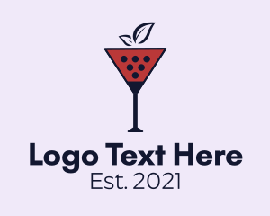 Cocktail Bar - Wine Glass Cocktail logo design
