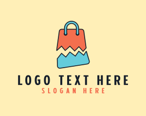 Retailer - Broken Shopping Bag logo design