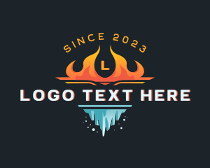 Cold - Ice Ventilation Fire logo design