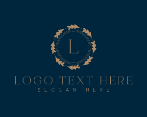 Interior Designer - Botanical Elegant Wreath logo design