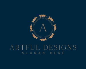 Botanical Elegant Wreath logo design