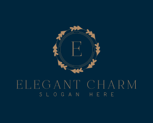 Botanical Elegant Wreath logo design