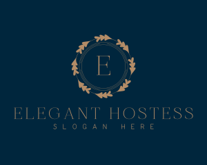 Botanical Elegant Wreath logo design