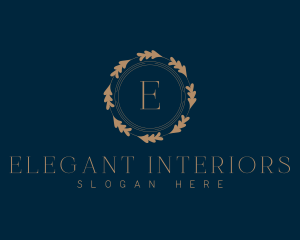 Botanical Elegant Wreath logo design