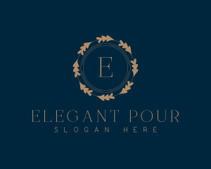 Botanical Elegant Wreath logo design