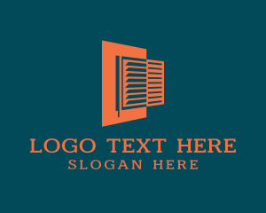 Louver - Window Roman Shade Blinds logo design