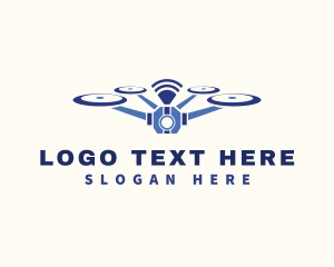 Quadcopter - Drone Signal surveillance logo design
